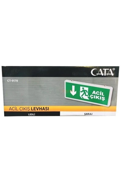 Cata 9178 Exit Çıkış Armatürü Ledli 3 Saat Şarjlı Aşağı Yönlü Levha - 3