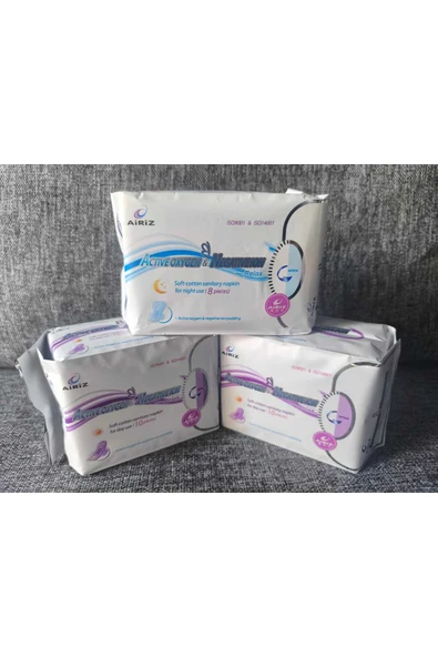 Airiz Tiens Hijyenik Kadın Pedi 1 Paket 8'li Gece 2 Paket 10'lu Gündüz ürün görseli