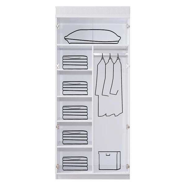 Flora Çocuk Odası Takımı, Flora Yavrulu Karyola, Dolunay 2 Kapaklı Dolap, Şifonyer, Kitaplık - Pembe - Resim 6