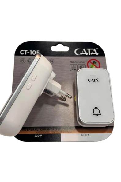 Cata Ct-105 Pilsiz 220v Enerjili Kumandalı Zil Beyaz - 1