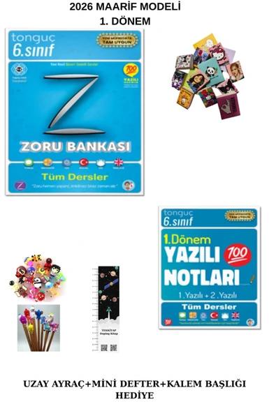Tonguç Yayınları Tonguç 6. Zoru Tüm Dersler SB. ve 1. Dönem Yazılı Notları 2026 Maarif M.(Uzay A+Kalem B.+Mini D) ürün görseli 1