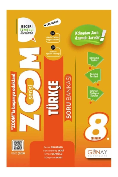 Günay Yayınları Lgs 8. Sınıf Türkçe Soru Bankası Zoom Serisi Yayın (Güncel İçeriğe Sahiptir) ürün görseli 1
