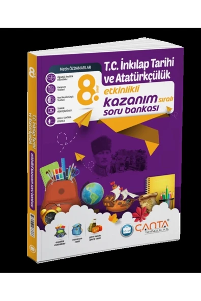 Çanta Yayıncılık ÇANTA YAYINLARI 8. SINIF T.C. İnkılap Tarihi ve Atatürkçülük Etkinlikli Kazanım Sıralı Soru Bankası ürün görseli 1