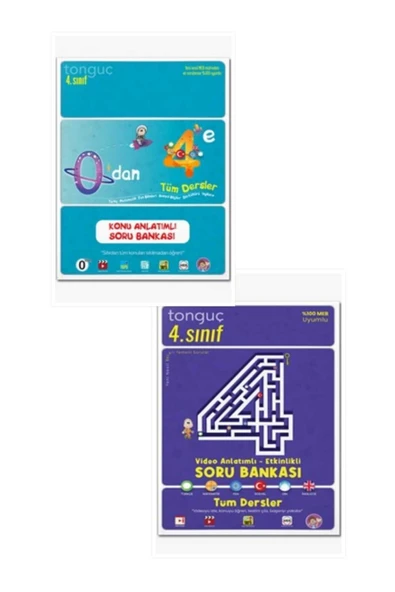 Tonguç Yayınları 4. Sınıf 0 Dan 4 Tüm Dersler - Etkinlikli Video Çözümlü Tüm Dersler Soru Bankası 2 Kitap-kollektif ürün görseli 1