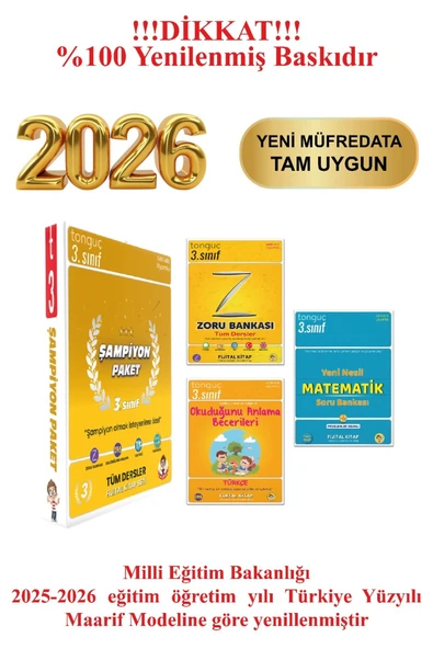 Tonguç Yayınları 3. Sınıf Şampiyon Paketi 2022 / Toplam 3 Kitap ürün görseli 1