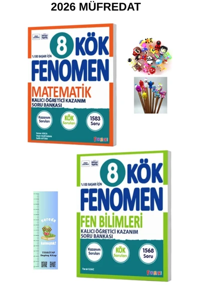Fenomen Yayıncılık Fenomen 8. Sınıf KÖK MATEMATİK -FEN BİLİMLERİ (2 KİTAP) (TIRTIL A K+KALEM B)2026 - Resim 3
