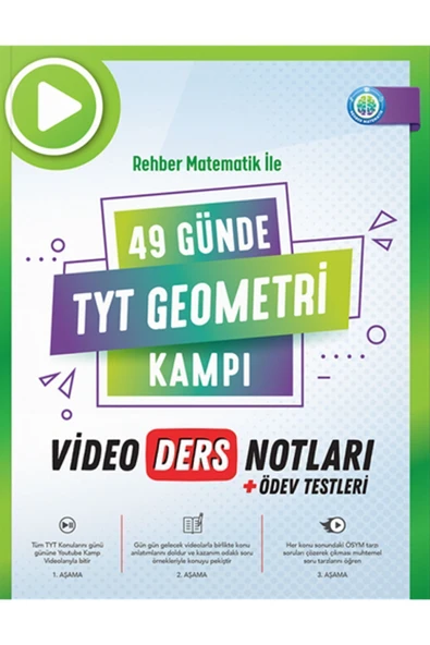 REHBER MATEMATİK YAYINLARI Rehber Matematik 49 Günde TYT Geometri Video Ders Notları 2024 Tayfa ürün görseli 1
