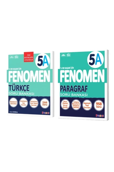 Fenomen Yayıncılık FENOMEN YAYINLARI 5 Türkçe A + PARAGRAF A Soru Bankası ürün görseli 1
