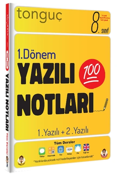 Tonguç Yayınları 8. Sınıf Lgs Yazılı Notları 1. Dönem 1 Ve 2. Yazılı ürün görseli 1