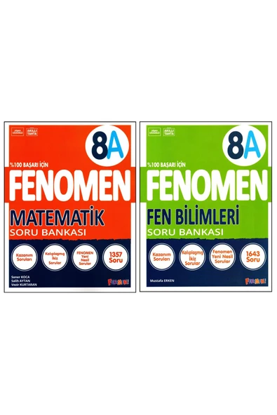 Fenomen Yayıncılık Fenomen 8. Sınıf LGS Matematik (A) + Fen Bilimleri (A) Soru Bankası 2 Kitap ürün görseli 1