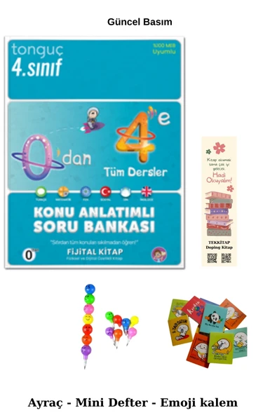 Tonguç Yayınları Tonguç 0'dan 4'e Konu Anlatımlı Soru Bankası (Emoji Kalem+Mini Defter+Ayraç) ürün görseli 1