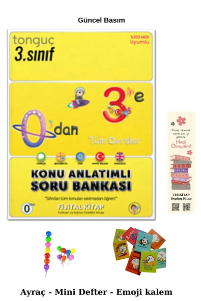 Tonguç Yayınları Tonguç 0'dan 3'e Konu Anlatımlı Soru Bankası (Emoji Kalem+Mini Defter+Ayraç) - Resim 5