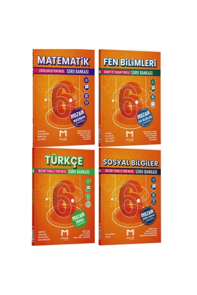 Mozaik Yayınları Mozaik 6. Sınıf Matematik Fen Türkçe Sosyal 4'lü Soru Bankası Kitap Seti 2026 YENİ MÜFREDAT ürün görseli 1