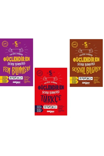 kitabın başkenti ankara yayıncılık Ankara 5. Sınıf Türkçe + Fen + Sosyal Güçlendiren Soru Seti 3 Kitap 2023 ürün görseli 1