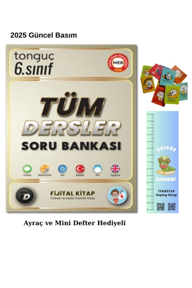Tonguç Yayınları Tonguç 6. Sınıf Fijital Tüm Dersler Soru Bankası 2025 (Tırtıl Ayraç-MİNİ) ürün görseli 1