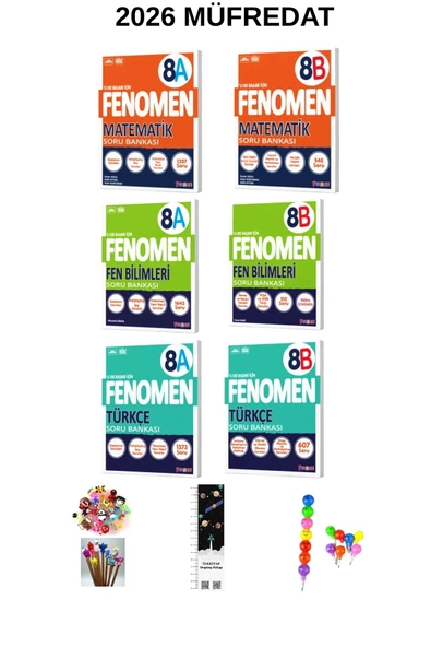 Fenomen Yayıncılık Fenomen 8. Sınıf Matematik -Fen-Türkçe (A+B) SB. SETİ 6 KİTAP (UZAY A+EMOJİ K+KALEM B)2026 - Resim 6