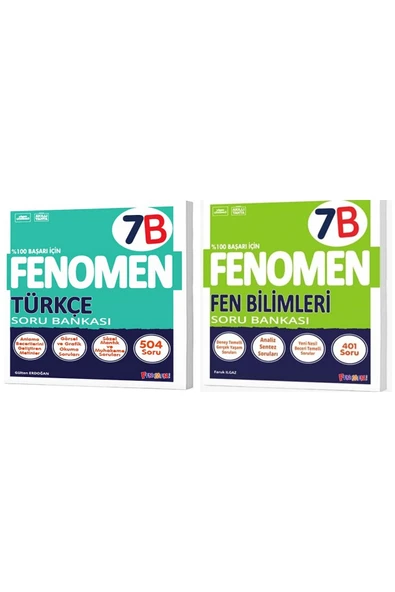 Fenomen Yayıncılık Fenomen Okul 2025 7. Sınıf Türkçe + Fen Bilimleri B Serisi Soru Seti 2 Kitap