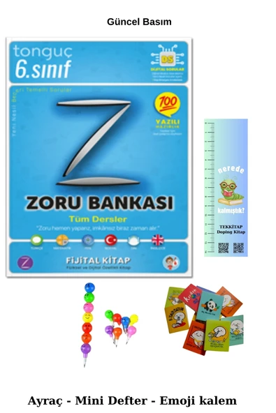 Tonguç Yayınları Tonguç 6. Sınıf Tüm Dersler Zoru Bankası (Emoji kalem+Mini defter+TIRTIL ayraç) ürün görseli 1
