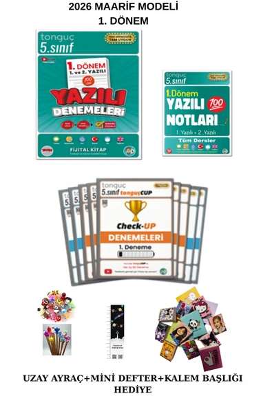 Tonguç Yayınları Tonguç 5. Sınıf 1. Dönem Yazılı Notları ve Yazılı Denemeleri 1 ve 2. Yazılı + CHECK UP DENEME 2026 ürün görseli 1