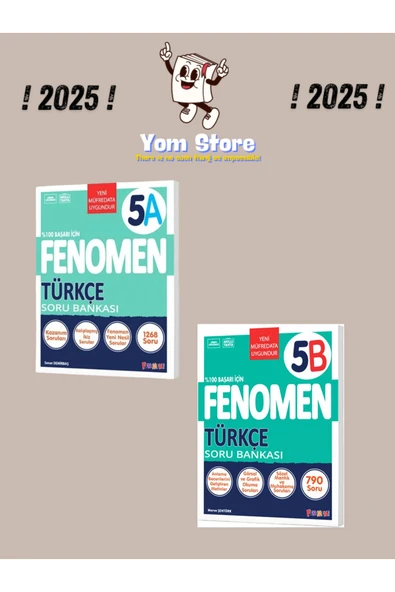 Fenomen Yayıncılık 5. Sınıf Türkçe (A) + Türkçe (B) SET Soru Bankaları 2025 ürün görseli 1