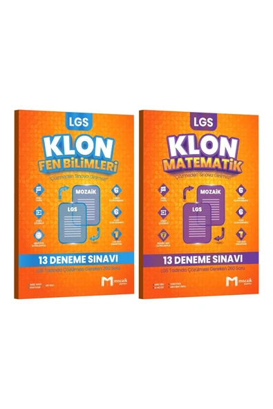 Mozaik Yayınları Mozaik Yayınları 8. Sınıf LGS Matematik ve Fen Bilimleri 26'lı Klon Deneme Seti ürün görseli 1