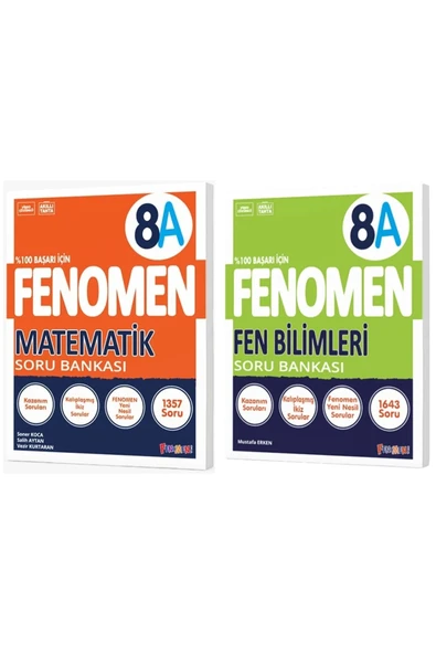 Fenomen Yayıncılık Fenomen Okul 2025 8. Sınıf Matematik + Fen Bilimleri A Serisi Soru Bankası Seti 2 Kitap