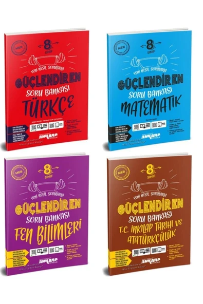 Ankara Yayıncılık Ankara 8. Sınıf Lgs Türkçe Matematik Fen Inkılap Soru Bankası Seti 4 Kitap Yeni 2021 ürün görseli 1