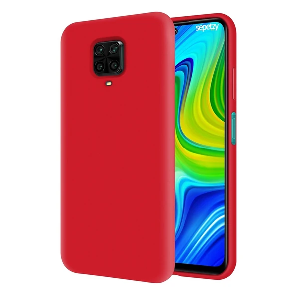 Xiaomi Redmi Note 9 Pro Kılıf Hopi Silikon Kapak Kırmızı ürün görseli 1