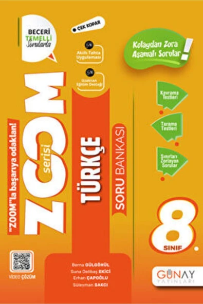 Günay Yayınları 8. Sınıf Türkçe Zoom Serisi Soru Bankası ürün görseli 1