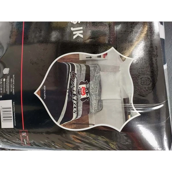 Taç Taraftar Lisanslı Tek Kişilik Battaniye (160x220)-BEŞİKTAŞ KARTAL - 2