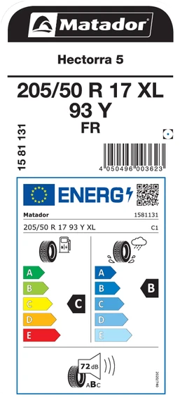 MATADOR 205/50R17 93Y XL FR HECTORRA 5 YAZ LASTİGİ ÜRETİM YILI:2025 - Resim 2