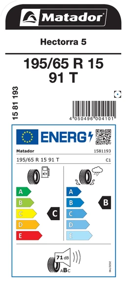 MATADOR 195/65R15 91T HECTORRA 5 YAZ LASTİGİ ÜRETİM YILI:2025 - Resim 2