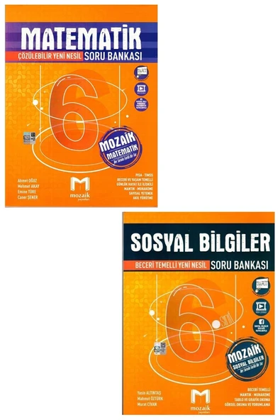 Mozaik Yayınları 6. Sınıf Matematik  Sosyal Bilgiler Soru Bankası Seti ürün görseli 1