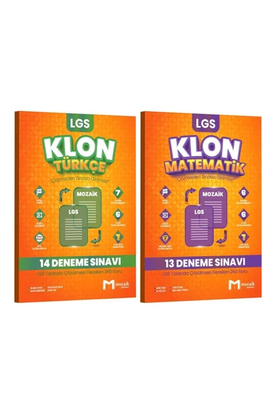 Mozaik Yayınları Mozaik Yayınları 8. Sınıf LGS Türkçe ve Matematik 27'li Klon Deneme Seti ürün görseli 1