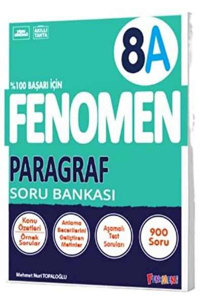 Fenomen Yayıncılık 8. Sınıf Paragraf A Soru Bankası / Kolektif / Fenomen Kitap / 9786256972391 ürün görseli 1