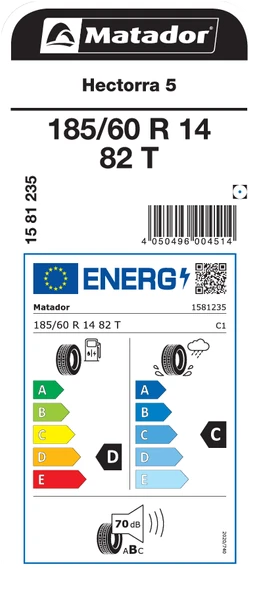 MATADOR 185/60R14 82T HECTORRA 5 YAZ LASTİGİ ÜRETİM YILI:2025 - Resim 2