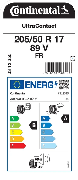 CONTİNENTAL 205/50R17 89V FR UC YAZ LASTİGİ ÜRETİM YILI:2025 - Resim 2