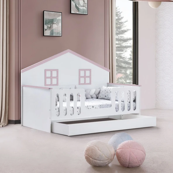 Yavrulu Karyola, Bello Yavrulu Montessori Yatak - Ceviz + 1 Adet Comfort Yatak - Resim 8