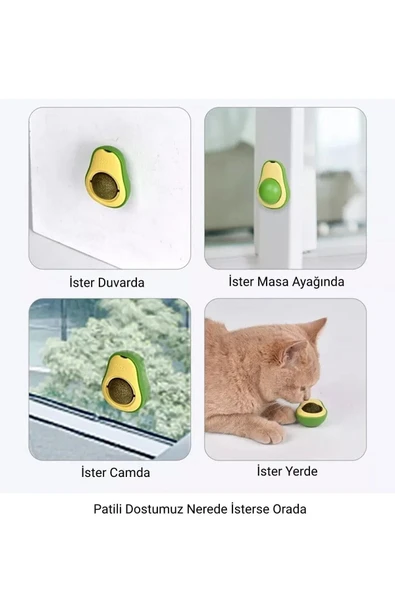Avokado Catnip Avokado Kedi Çimi Topu Avokado Kedi Nanesi Oyuncağı - Resim 4