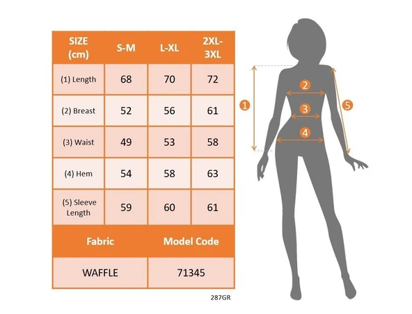 Kadın Uzun Kollu V Yakalı Waffle Bluz - Resim 7