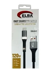 Elba Elb120-4 120w   Lightning To Usb 1Mt Siyah Örgülü  Şarj Kablosu - 2