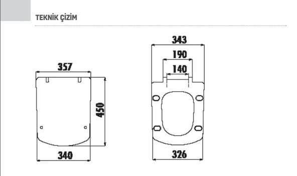 Creavit Tetra Asma Klozet (TP326.00) + Lara TP Yavaş Kapanan Kapak 2'li Set - 6