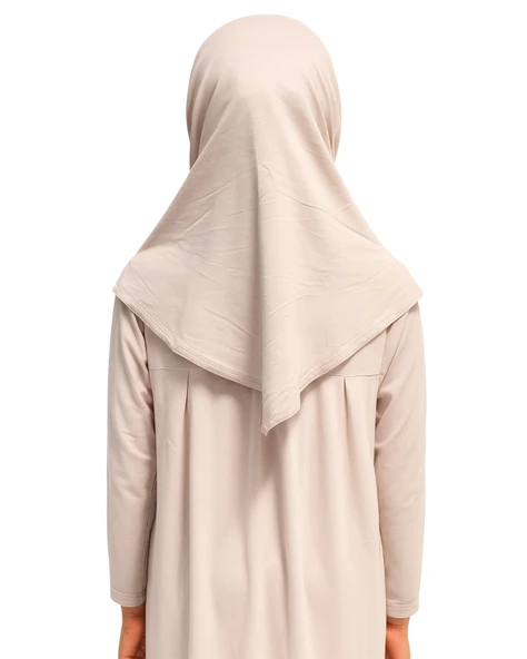 Penye Kendinden Başörtülü Çocuk Namaz Elbisesi Krem/ 6-7-8 yaş - 5