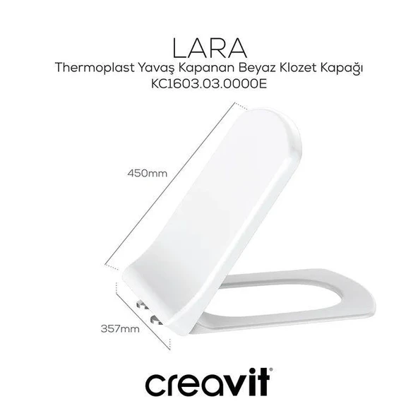 Creavit Tetra Asma Klozet (TP326.00) + Lara TP Yavaş Kapanan Kapak 2'li Set - 2