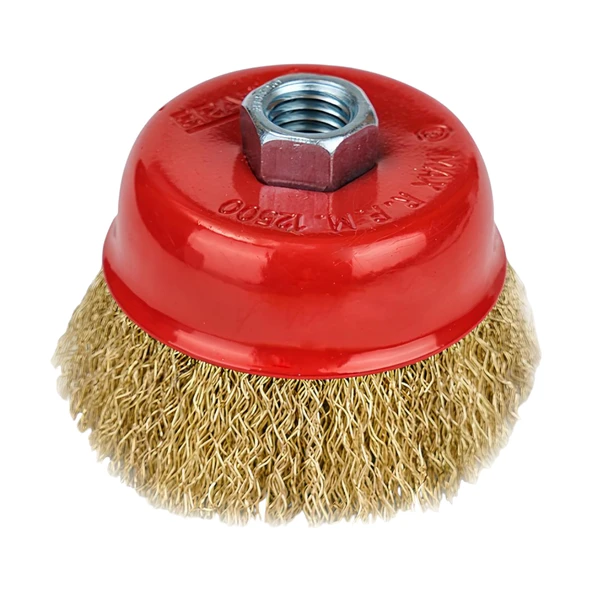 Fixonic Eratool ERA10039 75mm Saçaklı Çanak Fırça Sarı Telli ürün görseli 1