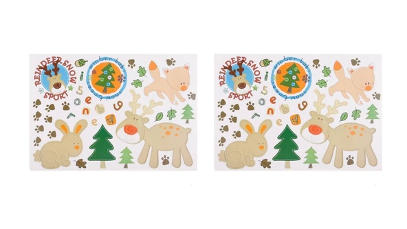 2 ADET DEFTER STİCKER,LAPTOP STİCKER ORMANLI DESENLİ PVC 48X33X0,5CM - 2