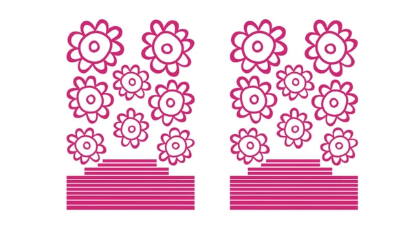 2 ADET DEFTER STİCKER,LAPTOP STİCKER PEMBE PAPATYALI PVC 48X33X0,5CM - 2