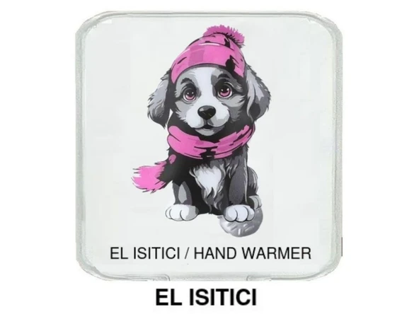 KIRMIZI BERELİ KÖPEK CEP SOBASI,EL ISITICI,SICAK SU TORBASI PVC  10x9,5cm - 3