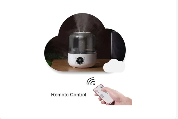 Akıllı Hava Nemlendirici 3 Litre | Uzaktan Kumandalı, Zaman Ayarlı, 3 Kademeli Yüksek Buhar Gücü, Ortam Nem Göstergeli Aroma Difüzör - 5