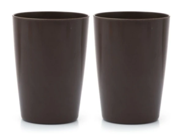 2 ADET KALEMLİK KAHVERENGİ MELAMİN OFİS GERECİ 8X8X11CM 320ML - 2